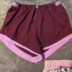 Womens Avia Athletic Shorts Purple Sewn in briefs sz L